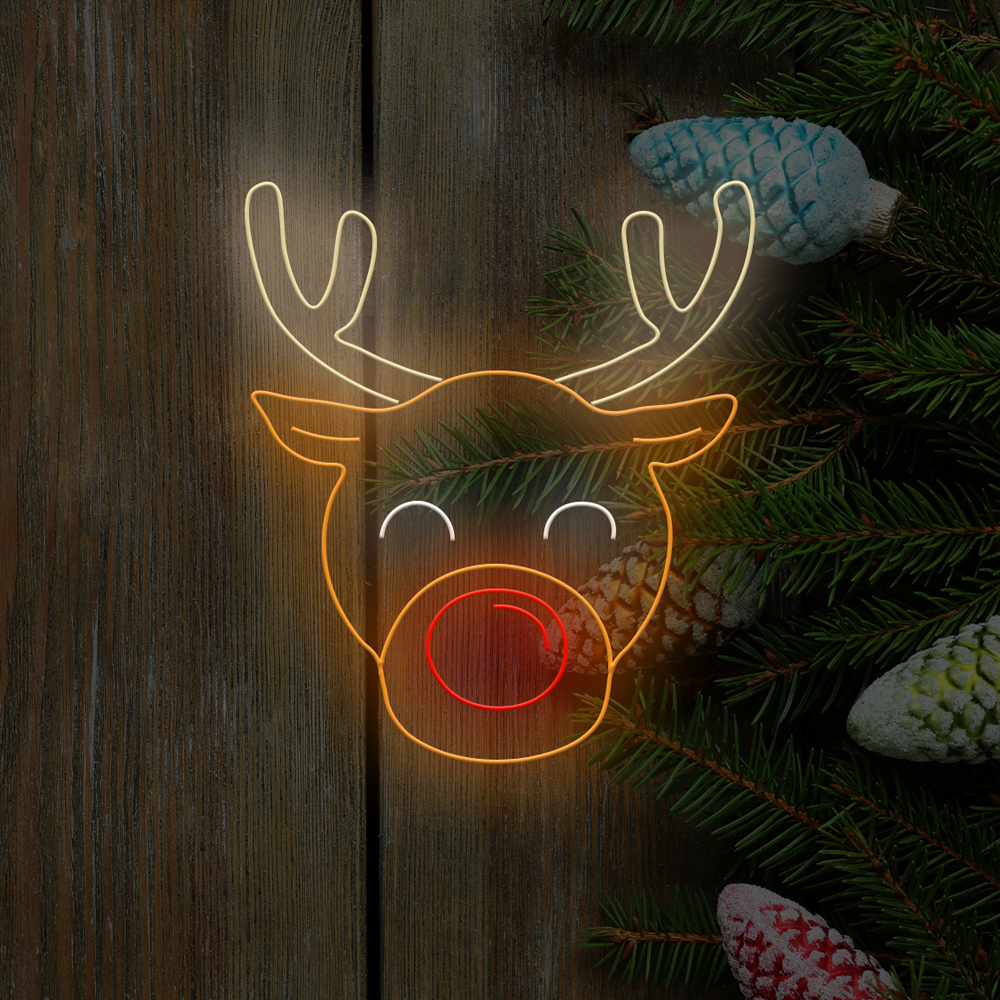 Rudolph the red nose reindeer LED neon sign