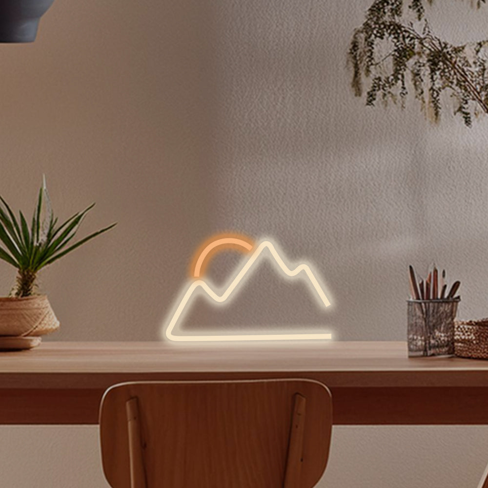 Sunset Mountain LED Desktop Neon Sign - Planet Neon Made in London Neon Signs
