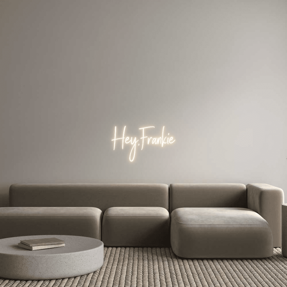 Aangepaste neonreclame online-editor Hey,Frankie - Planet Neon