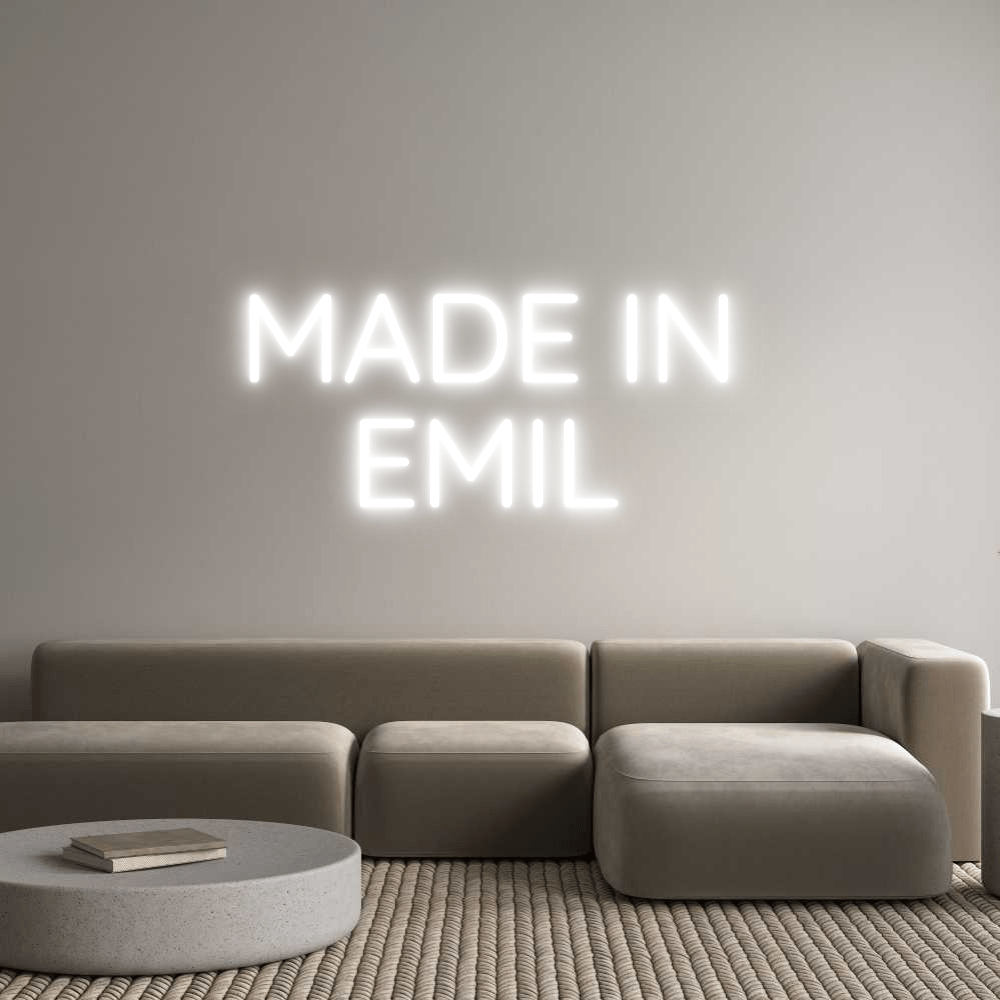 Aangepaste neonreclame online editor GEMAAKT IN EMIL - Planeet Neon