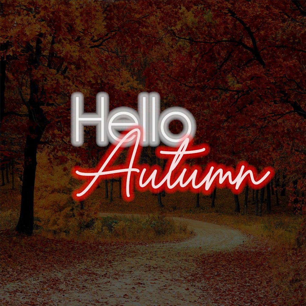 Hello Autumn LED Neon Sign - Made in London Inspirational Neon Signs - Planet Neon