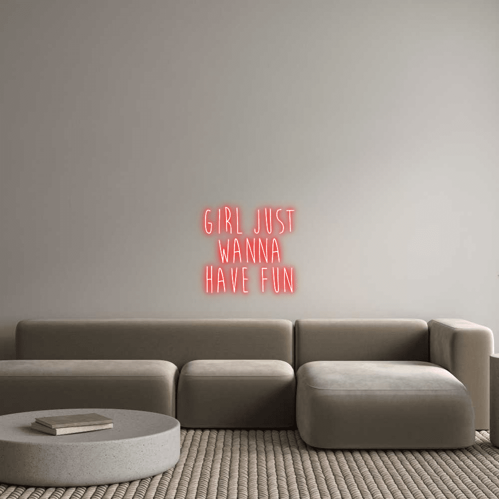 Editor en línea de letreros de neón personalizados Girl just Wanna... - Planet Neon