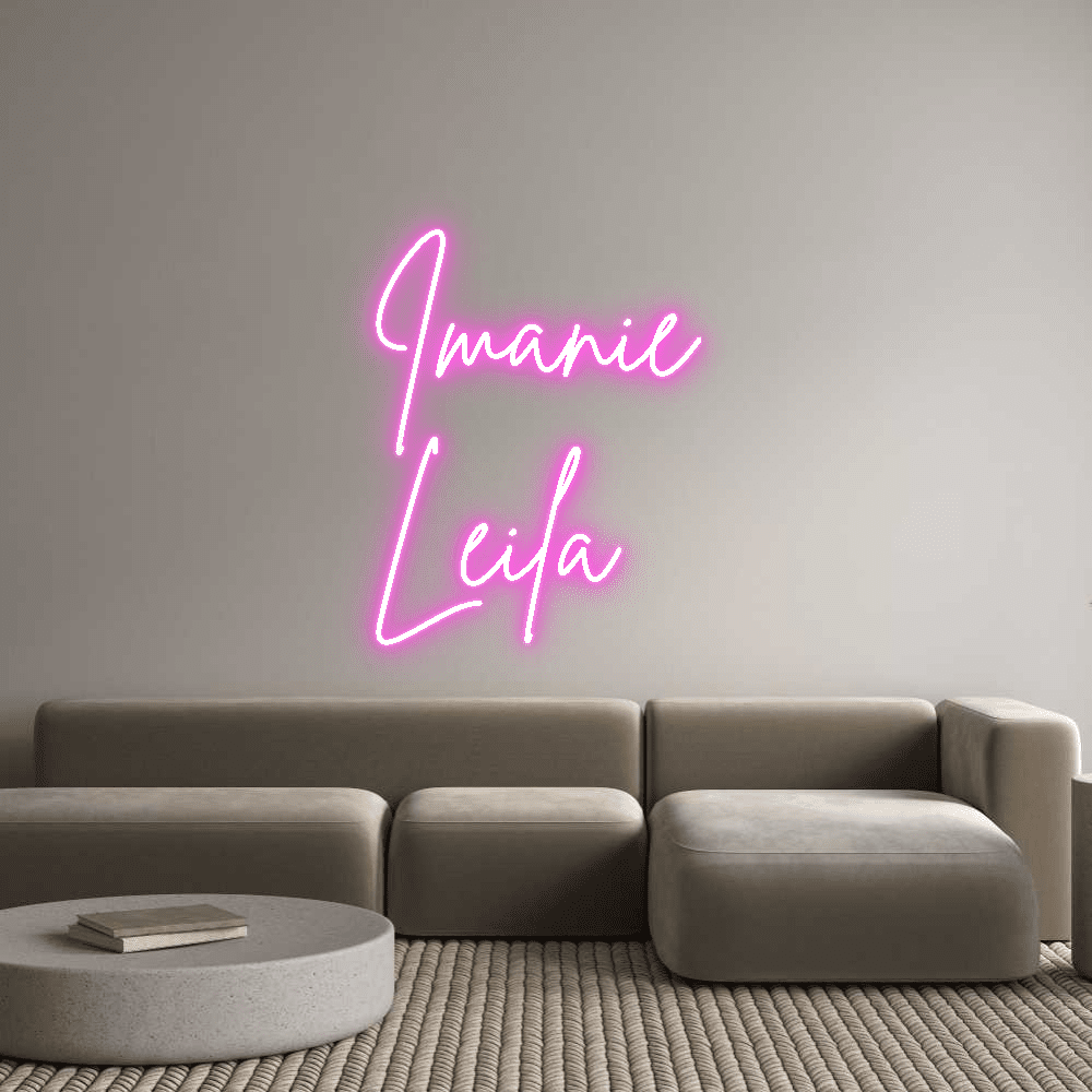 Editor en línea de letreros de neón personalizados Imanie Leila - Planet Neon