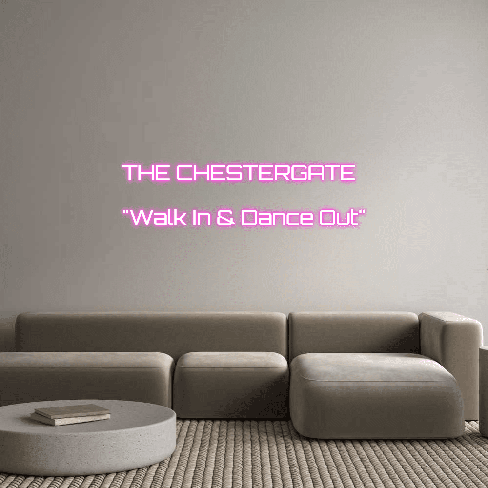 Aangepaste neonreclame online editor THE CHESTERGATE... - Planeet Neon