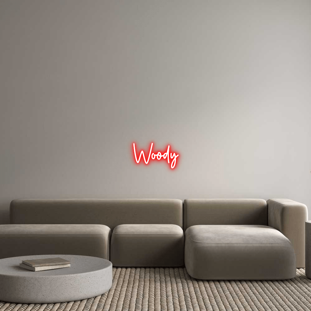 Aangepaste neonreclame online editor Woody - Planet Neon