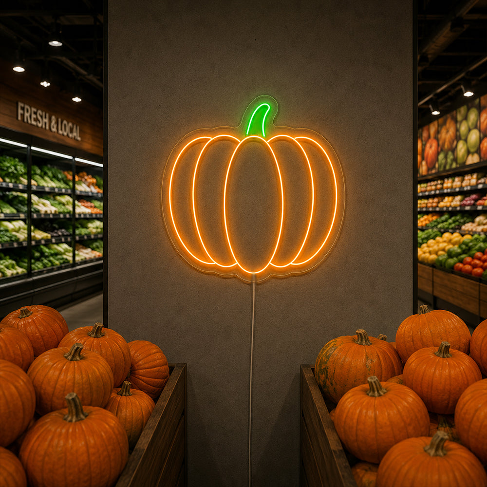 Segno di neon a LED di zucca - Made a London Food Restaurants Neon Signs